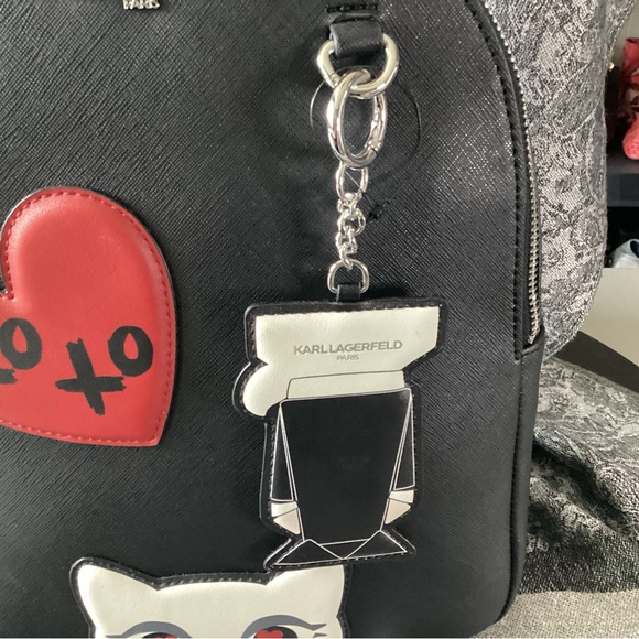Karl Lagerfeld NWT Adele Patch backpack with a removable Karl keychain